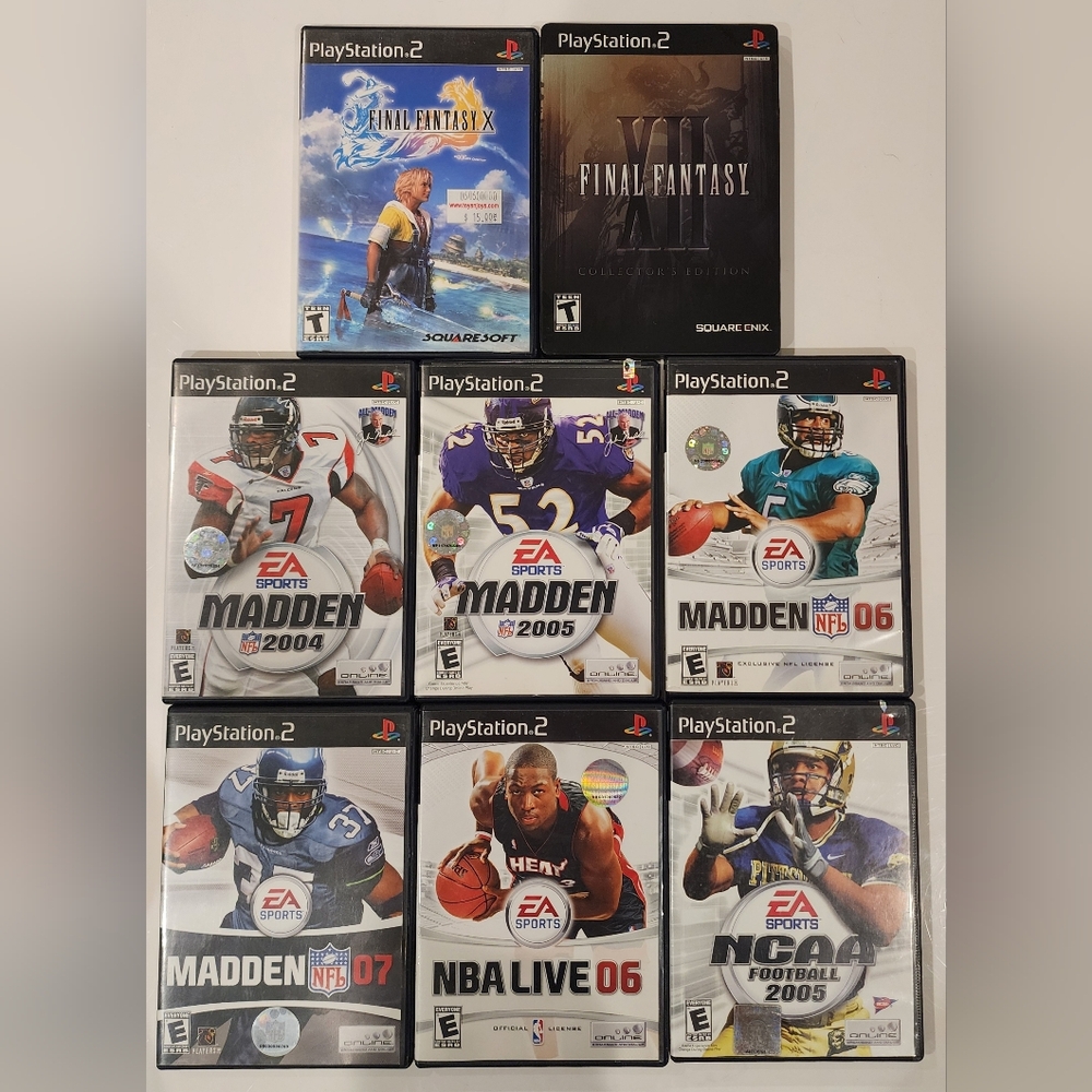 Lot Of 9 PlayStation 2 Games PS2 Collection. Madden, NBA, NCAA, Final Fantasy